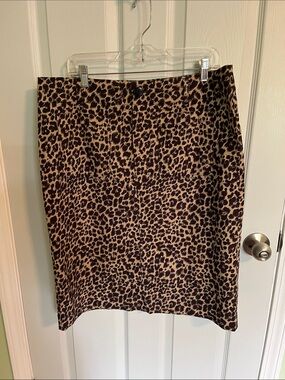 Anthropologie Leopard-Print Pencil Skirt in Tan and Black